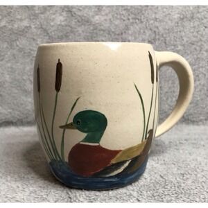 Vintage Ceramic Coffee Cup Mug Mallard Duck Hand Painted
